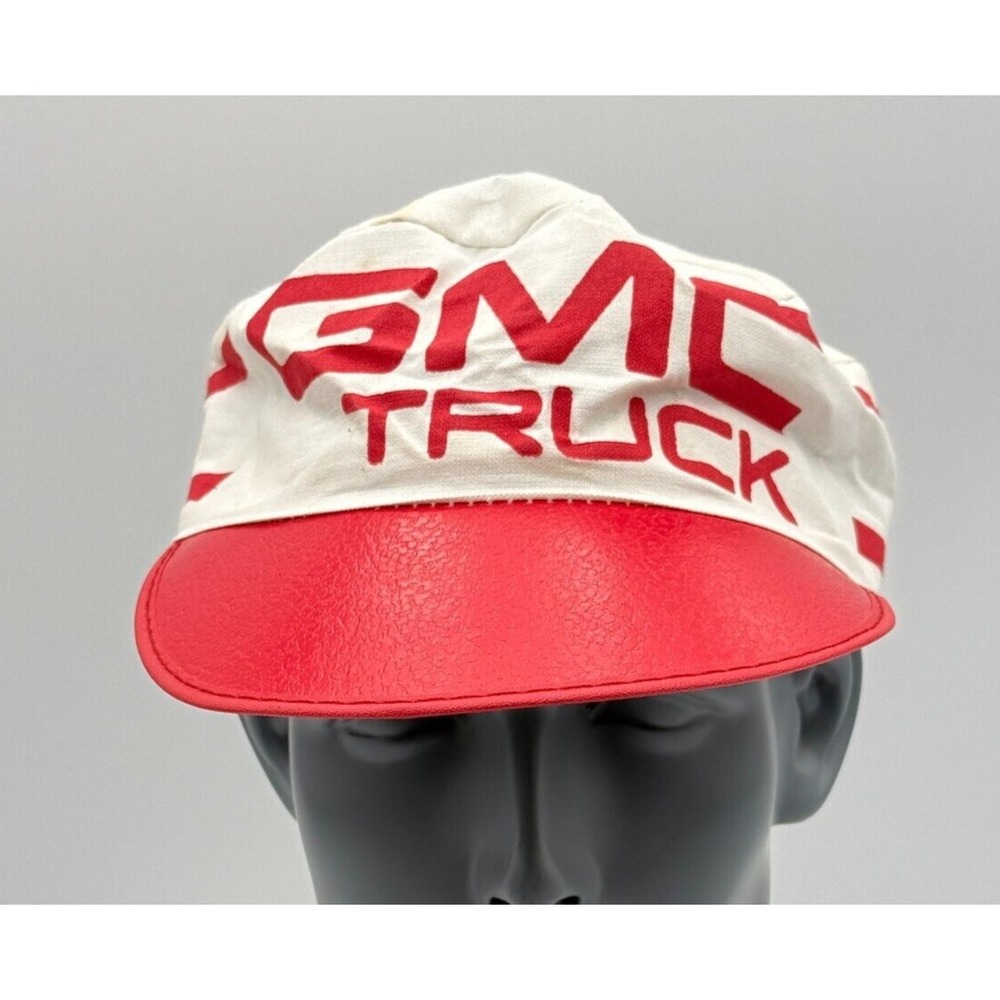 Vintage GMC Truck Painter's Hat Mens Red White Promo READ